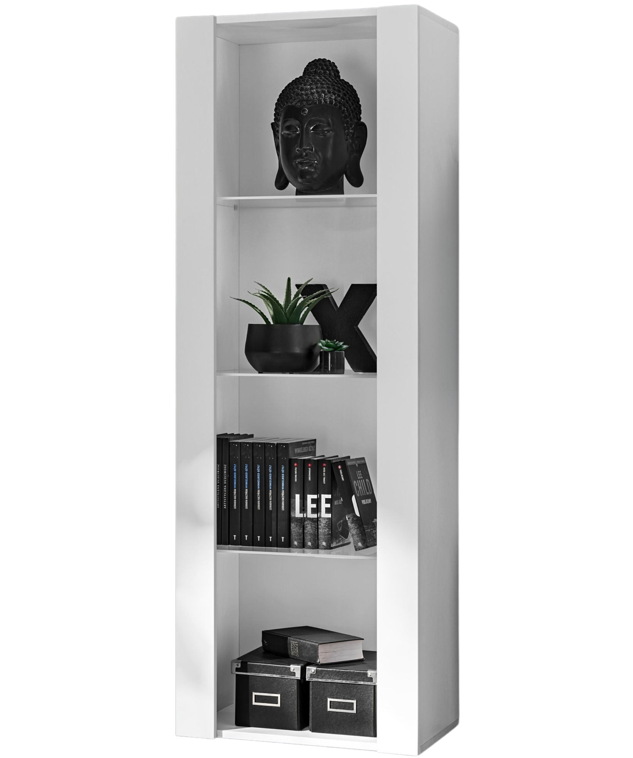 Komodee Vitrine Weiß, Weiß 55x159x35 cm