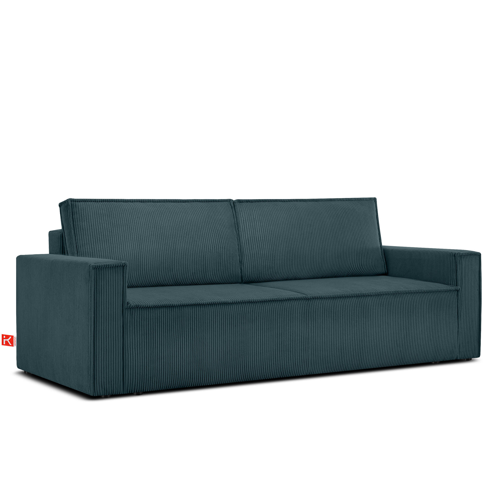 SCHLAFSOFA NAPI in Pet Friendly Cord-Stoff, blau - Blau/Schwarz, Textil (228/89/101cm) - KONSIMO®