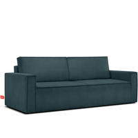 SCHLAFSOFA NAPI in Pet Friendly Cord-Stoff, blau - Blau/Schwarz, Textil (228/89/101cm) - KONSIMO®