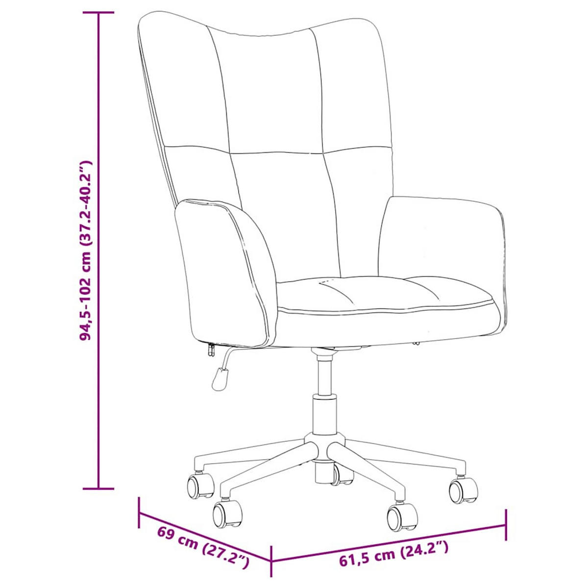 DREHSTUHL Lomax Gelb - Gelb, Metall (61.5/102/69cm) - Nettlife