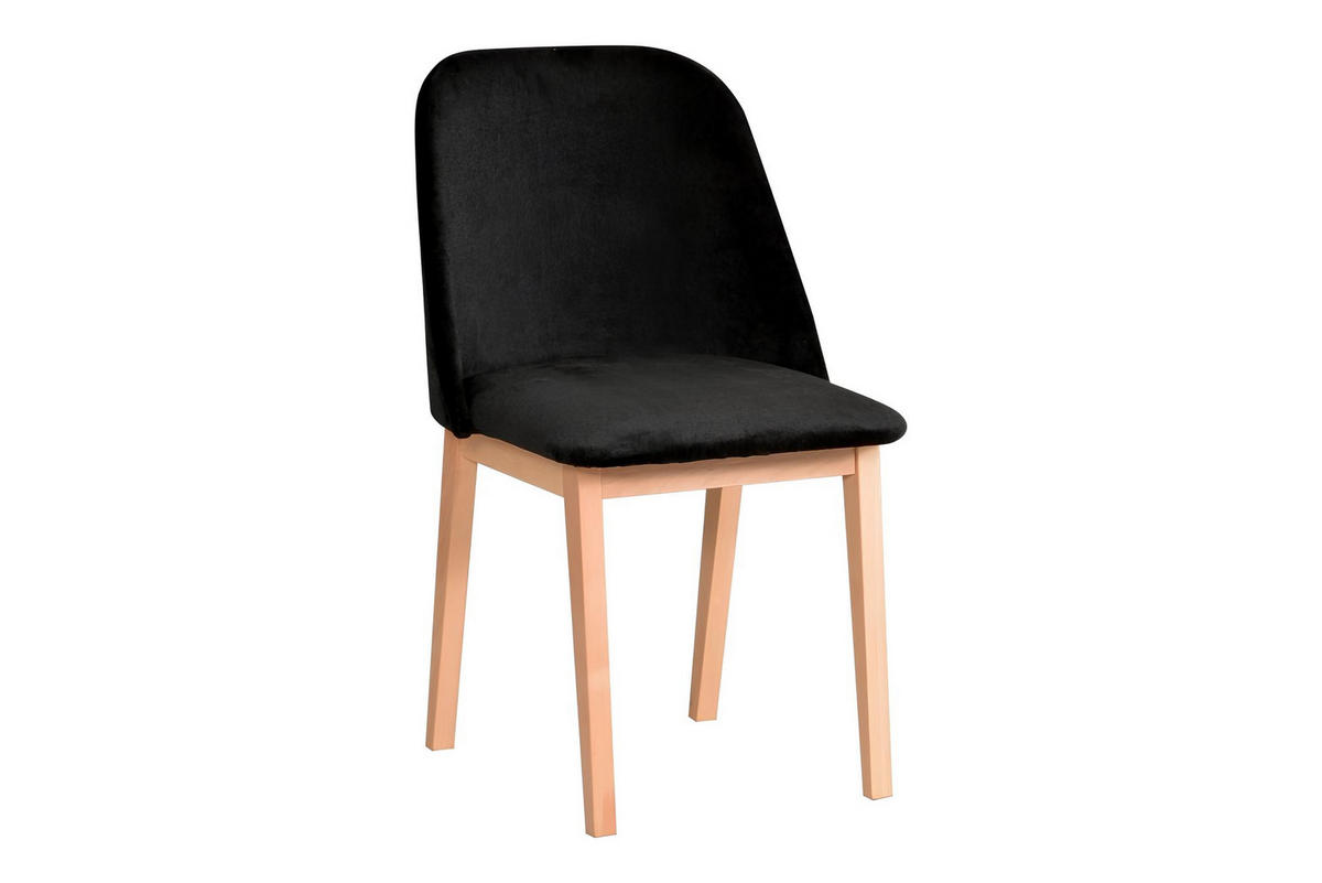 STUHL 2er Set MONTI 1 Buchefarben - Buchefarben/Schwarz, Holz (45/82/45cm) - Leaf Design