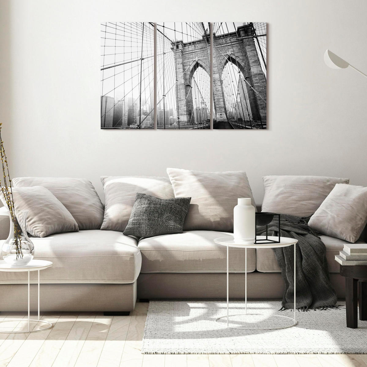 LEINWANDBILD Stadt 90x60 cm - Multicolor, Holz (90/60cm) - LUMASOUL