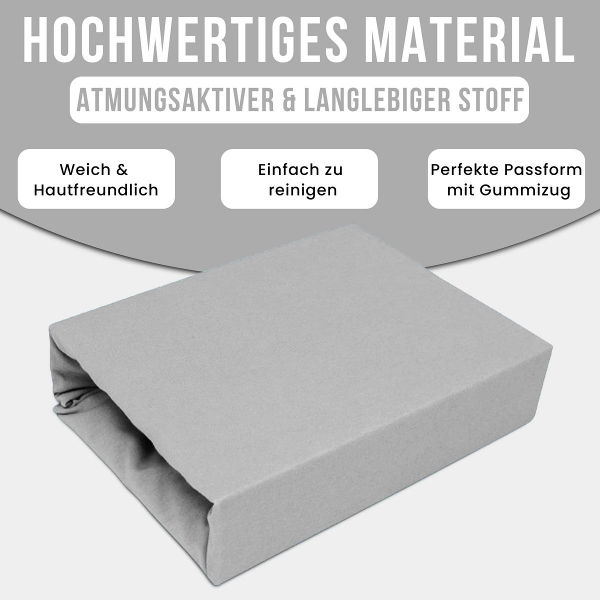 SPANNBETTLAKEN 160/200 cm, Jersey Elastisch 100 % Baumwolle Silber - Grau, Textil (160/200cm) - Best For Home