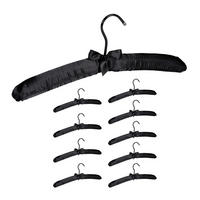 KLEIDERBÜGEL Set - Schwarz, Holz/Textil (38/14/3cm) - Relaxdays