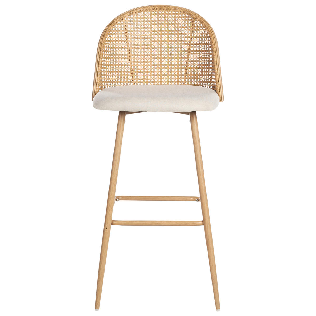 BARSTÜHLEN 2er-Set Hellbraun Cornell - Beige/Braun, Metall (46/104/51cm) - Beliani