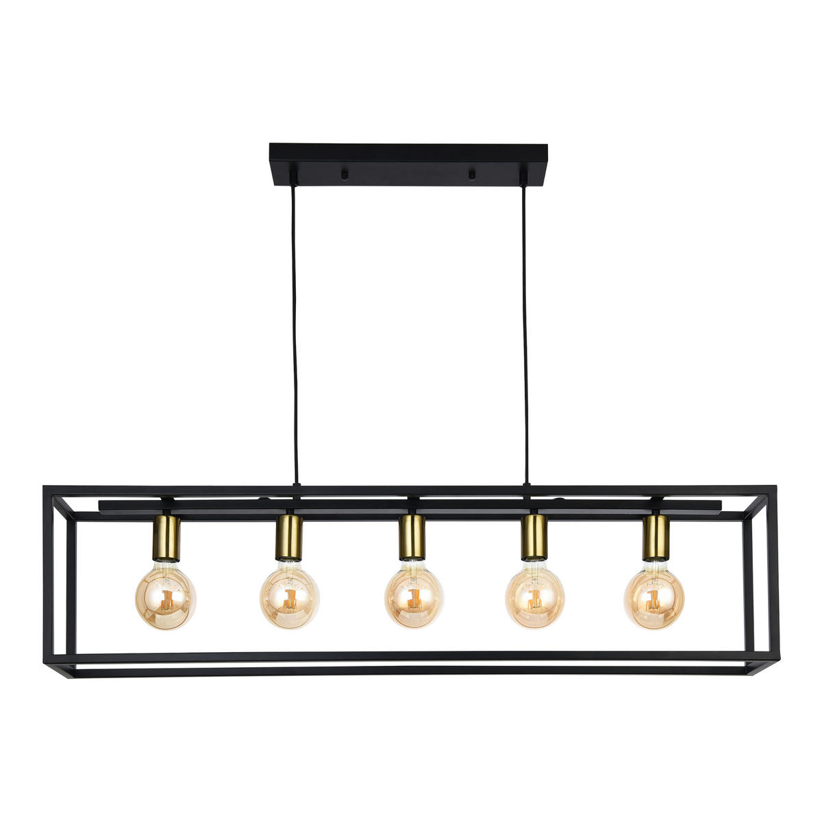 HÄNGELEUCHTE Rouen - Schwarz, Metall (16/110/26cm) - lux.pro