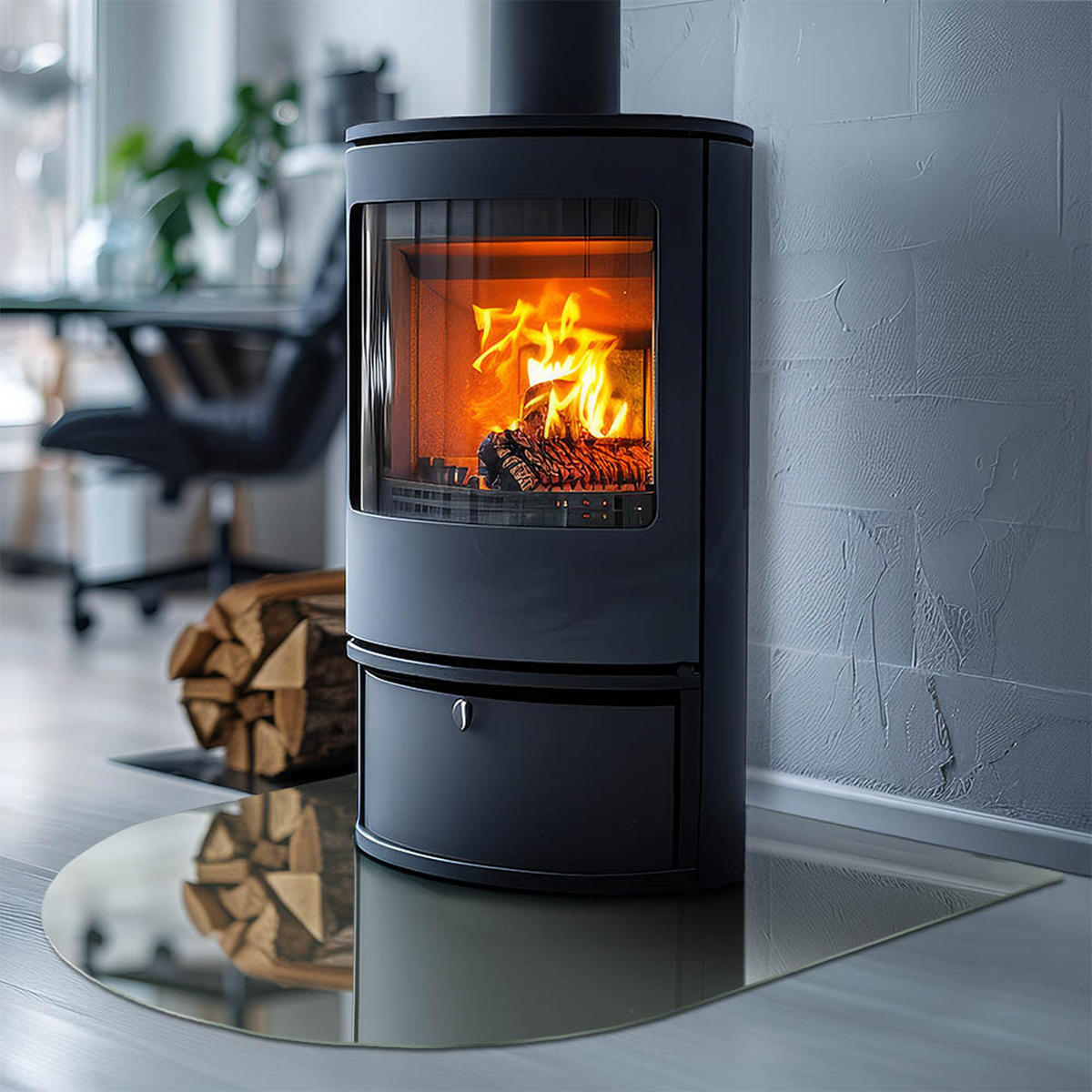 GLASPLATTE für Kamin 80x70 cm Grün - Grün, Glas (80/70/0.4cm) - ArtPrintCave