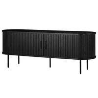 TV-LOWBOARD - MDF / Metall - Eiche - Eichefarben/Schwarz, Holzwerkstoff/Metall (150/55/40cm) - home24
