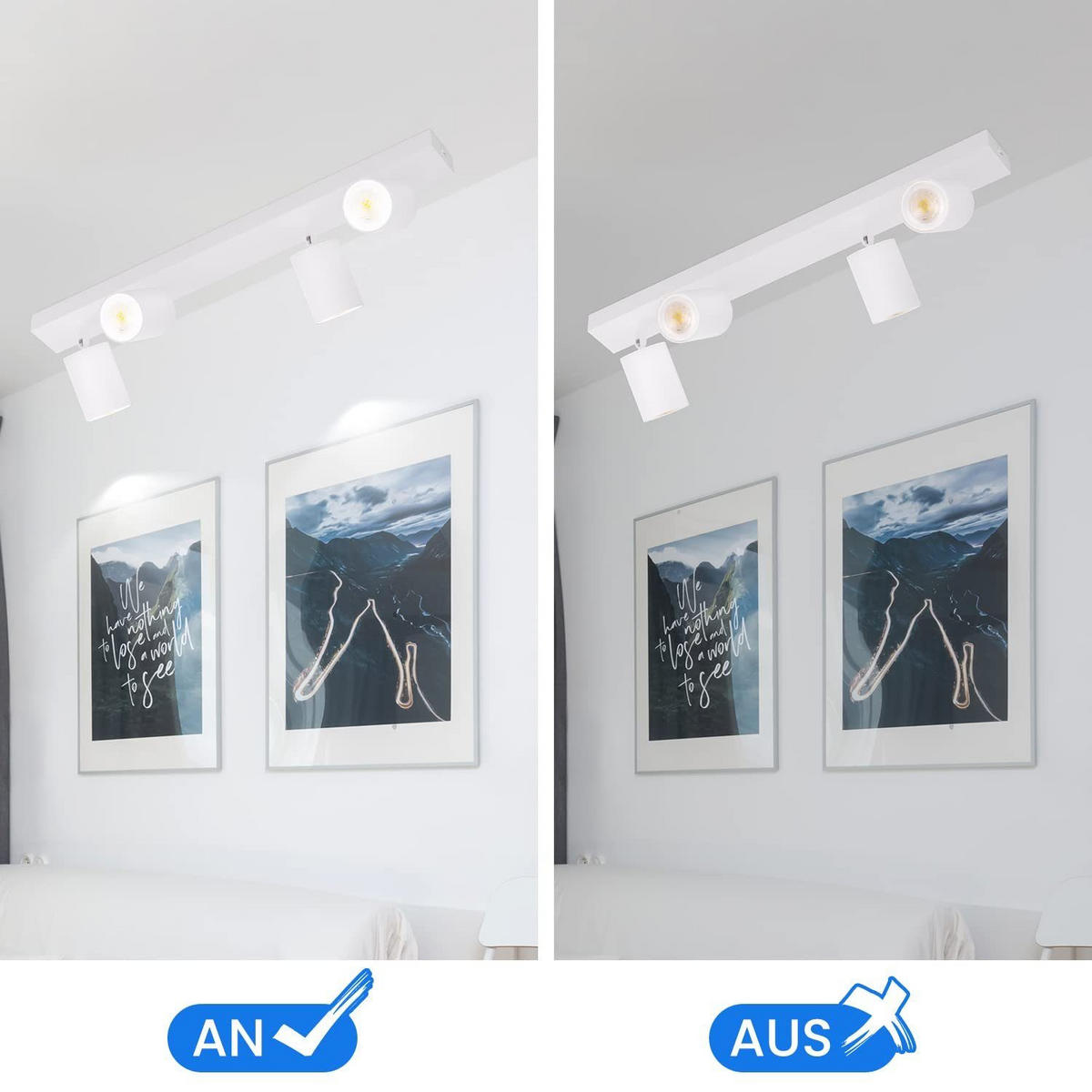 DECKENSTRAHLER Wonder 52/5/7.2cm - Weiß, Metall (52/5/7.2cm) - ZMH