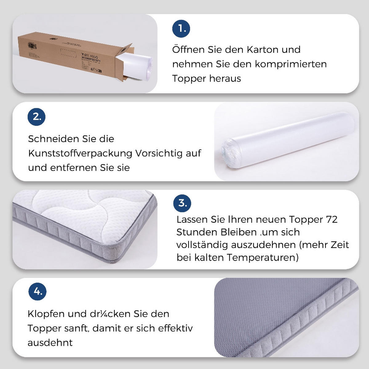 TASCHENFEDERKERNMATRATZE 7-Zonen-System, Härtegrad H3, für Schlafsofas und Klappbetten, 140/200/10 cm - Weiß, Metall (140/200cm) - Rolipo