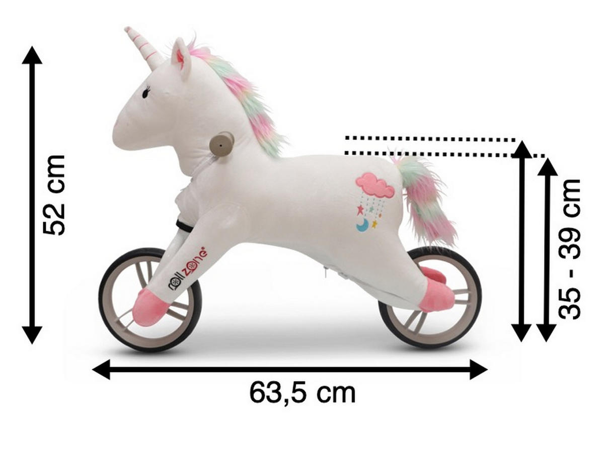 LAUFRAD Einhorn - Weiß, Kunststoff (63/15/52cm) - TPFLiving