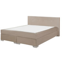 BOXSPRINGBETT 160/200cm Helles Beige Consul - Beige, Textil (160/200cm) - Beliani