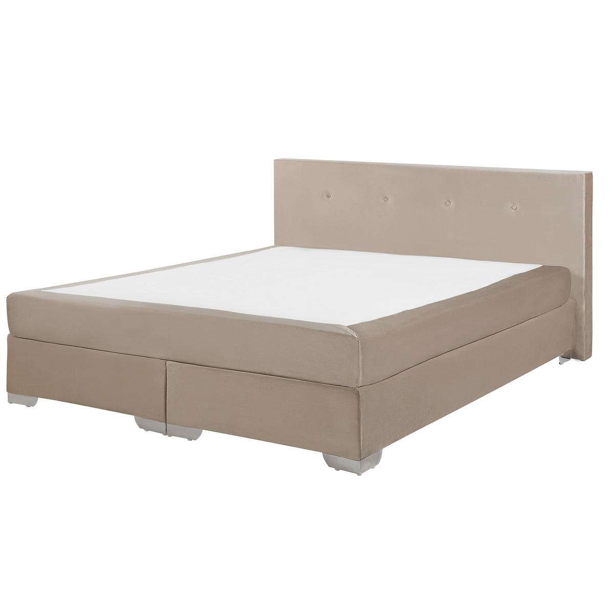 BOXSPRINGBETT 160/200cm Helles Beige Consul - Beige, Textil (160/200cm) - Beliani