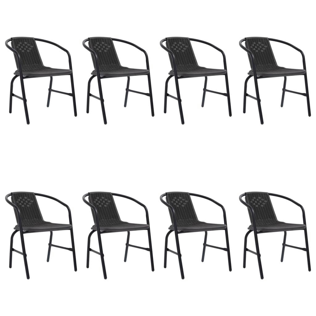 furnicato Gartenstühle Schwarz 62x74x55 cm