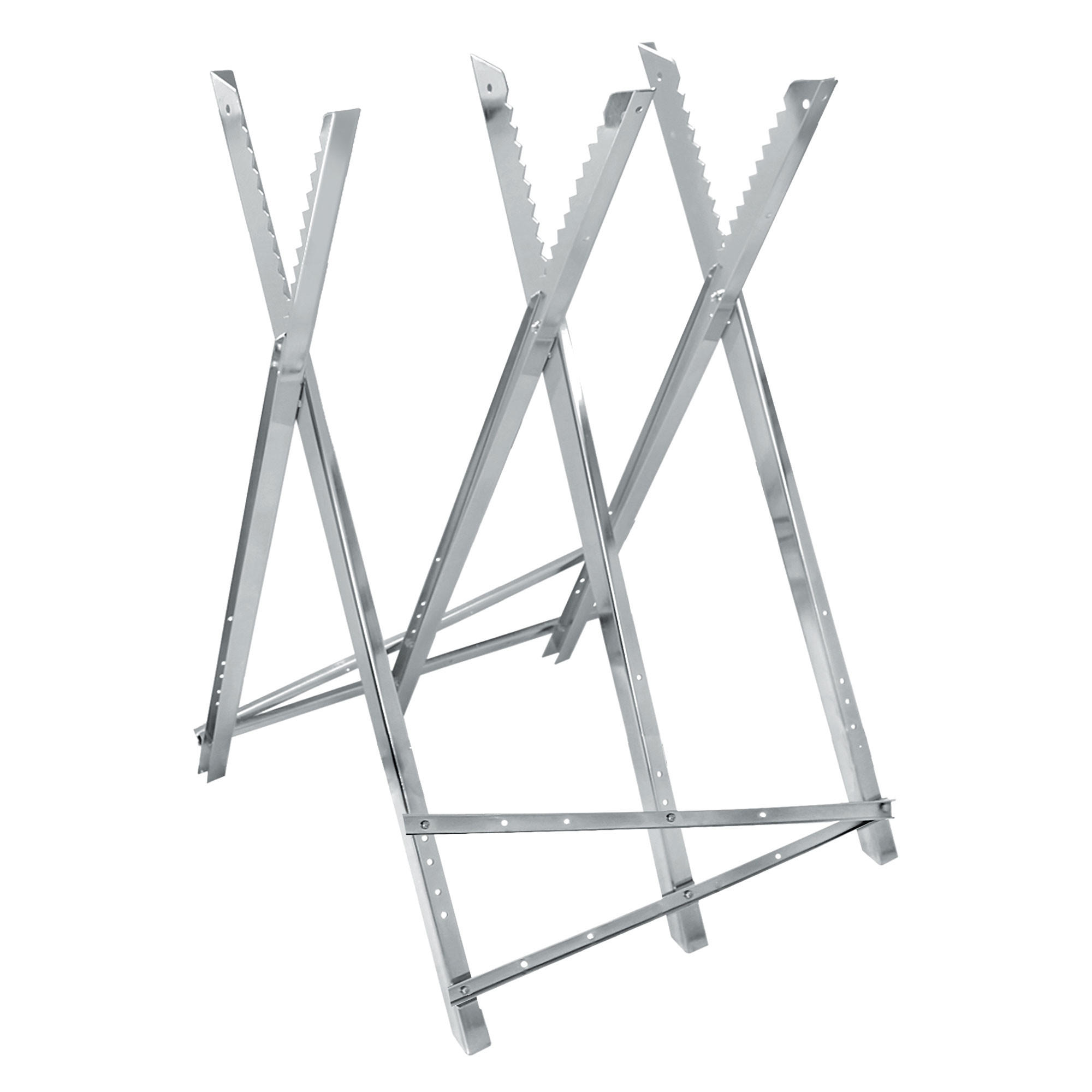 SÄGEBOCK - Silberfarben, Metall (83/74.5/84.5cm) - ECD-Germany