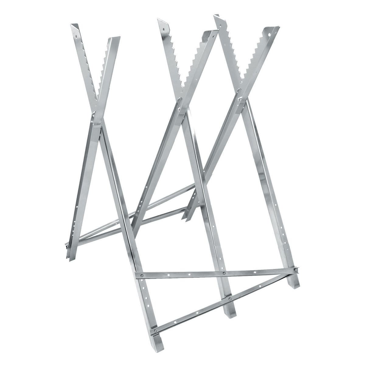 SÄGEBOCK - Silberfarben, Metall (83/74.5/84.5cm) - ECD-Germany