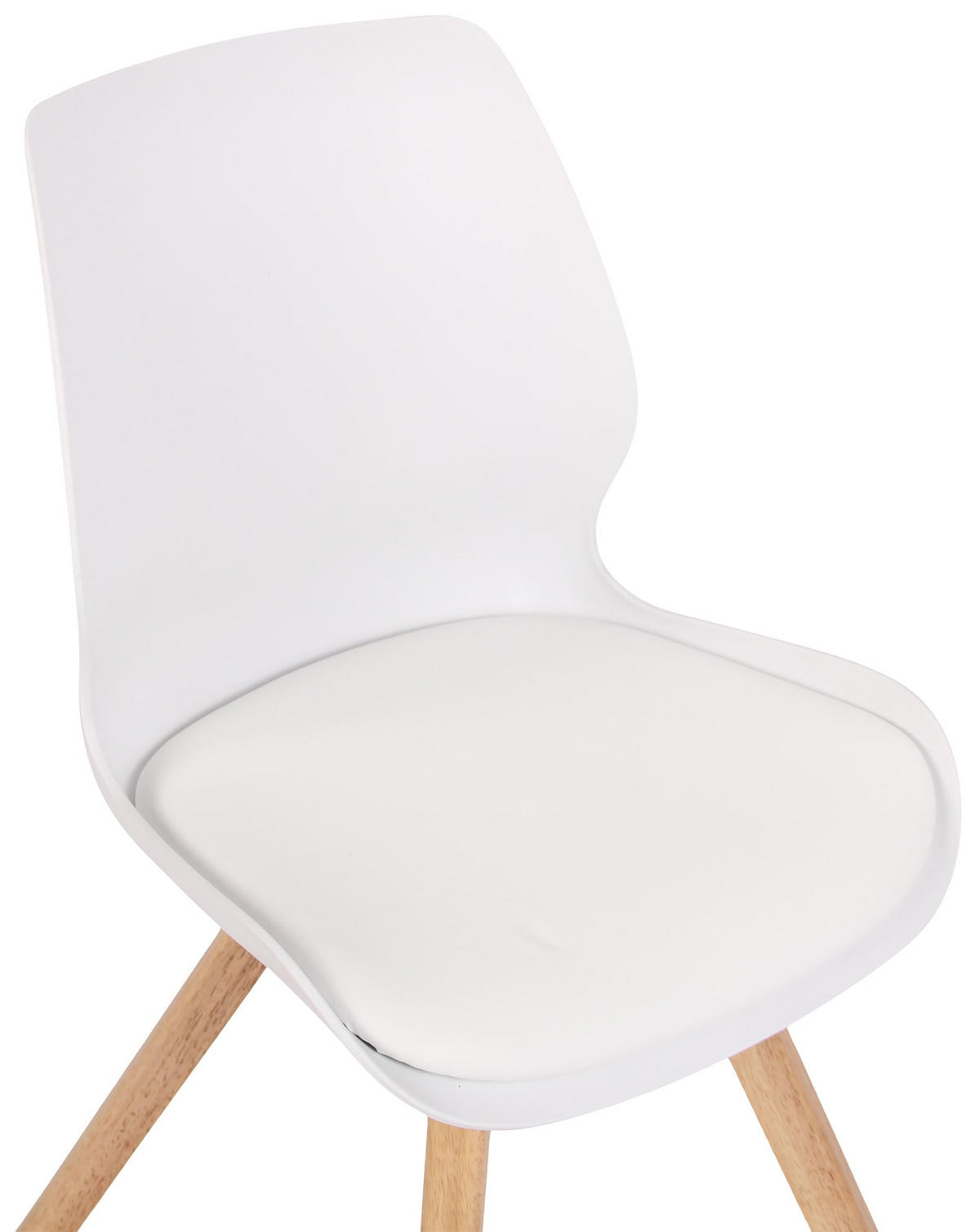 STUHL 4er Set Kunststoff weiß - Eukalyptusholzfarben/Weiß, Holz/Kunststoff (49/87.5/58cm) - CLP