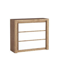 KOMMODE VARUS 114/97,5/40,5cm mit 3 Schubladen Türen Eichefarben - Eichefarben/Weiß, Holzwerkstoff (114/97.5/40.5cm) - MASSENO