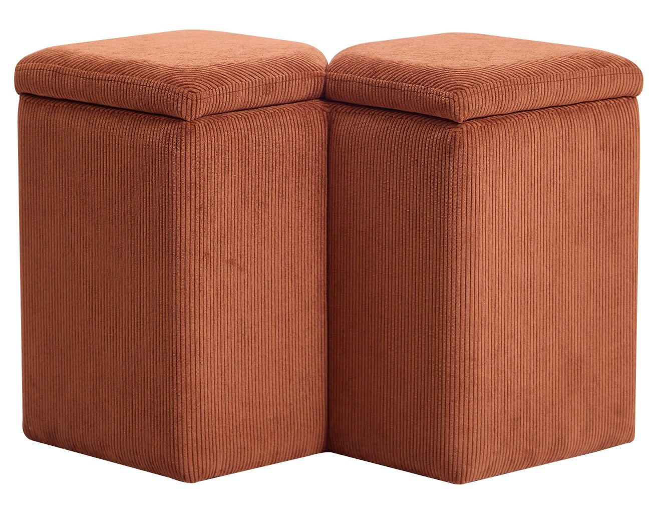 POUF Kord Terrakotta - Rot, Textil (60/38/35cm) - Nordlys