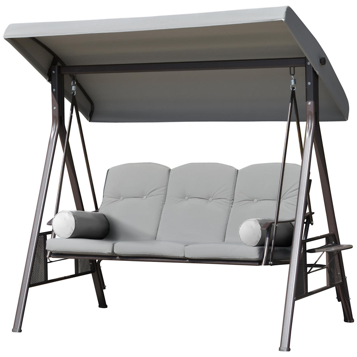 HOLLYWOODSCHAUKEL DE-15278 3-Sitzer mit verstellbarem Dach Hellgrau - Hellgrau, Metall (116/183/206cm) - ComfortXL
