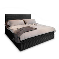 BOXBETT PISA 180x200 cm mit Matratze und Topper - Schwarz - Schwarz, Holz (180/200cm) - MASSENO