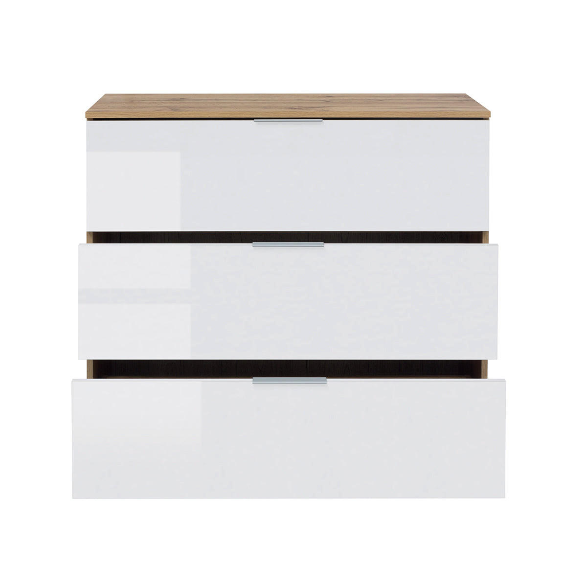 KOMMODE Selma Weiß und Holz - Weiß, Holzwerkstoff (95/86/41cm) - Petits-meubles