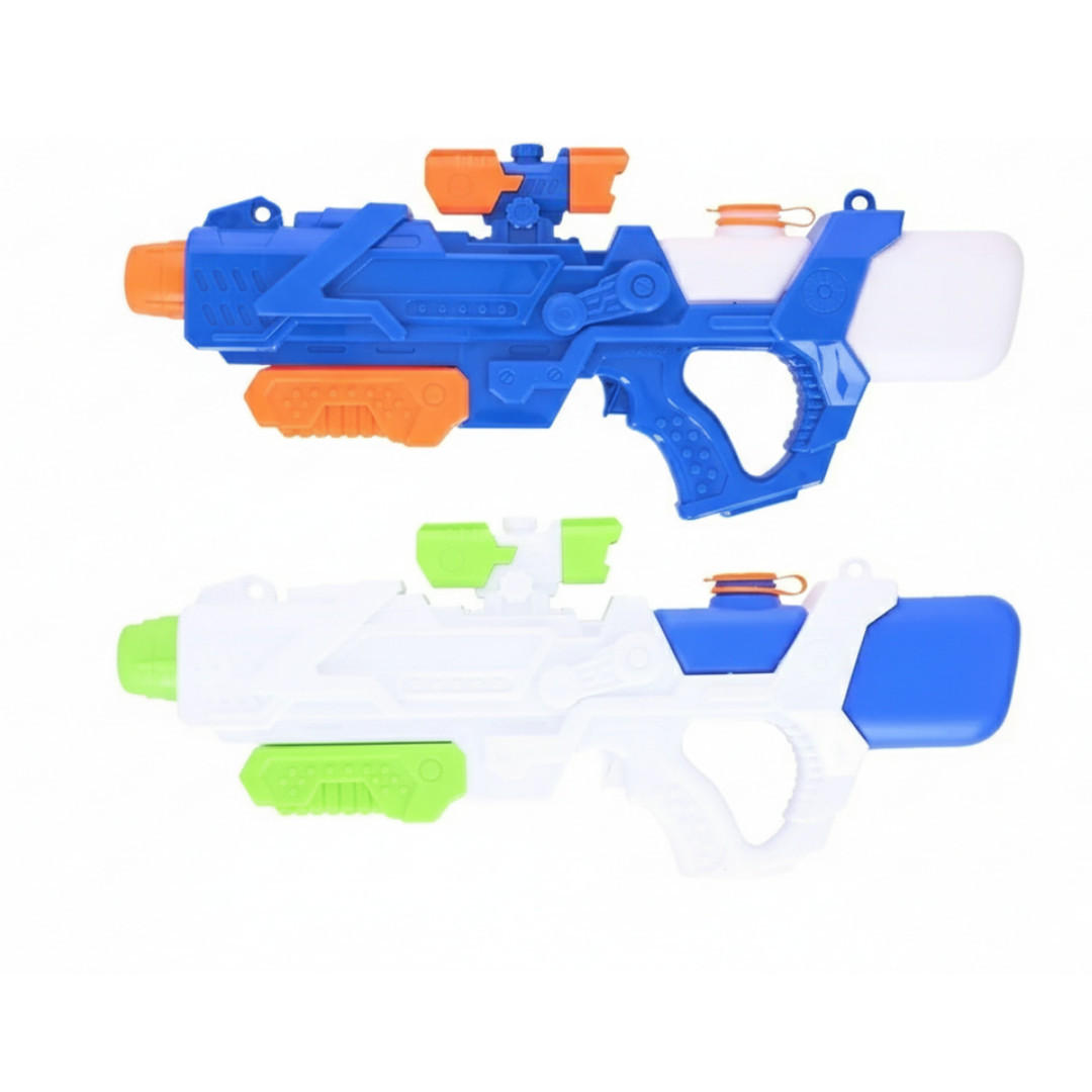 WASSERPISTOLE 2er Set 49 cm Blau Grün, Wasserblaster, Wasserspielzeug, Poolspielzeug, Strandspielzeug, Gartenspielzeug, Outdoor Spielzeug, Sommer - Blau/Weiß, Kunststoff (50/25/10cm) - Sena