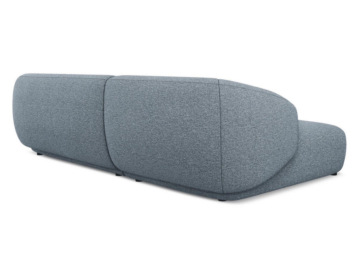 ECKSOFA links Strukturstoff Stoff Blau - Blau/Blaugrau, Kunststoff/Textil (156/280cm) - Makamii