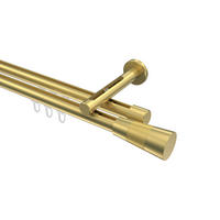 INNENLAUF-GARDINENSTANGEN-SET Siteno Tanara 240 cm (geteilt in 2 x 120 cm), 2-läufig, 20 mm Ø Messing-Optik - Messingfarben/Goldfarben, Metall (240cm) - INTERDECO