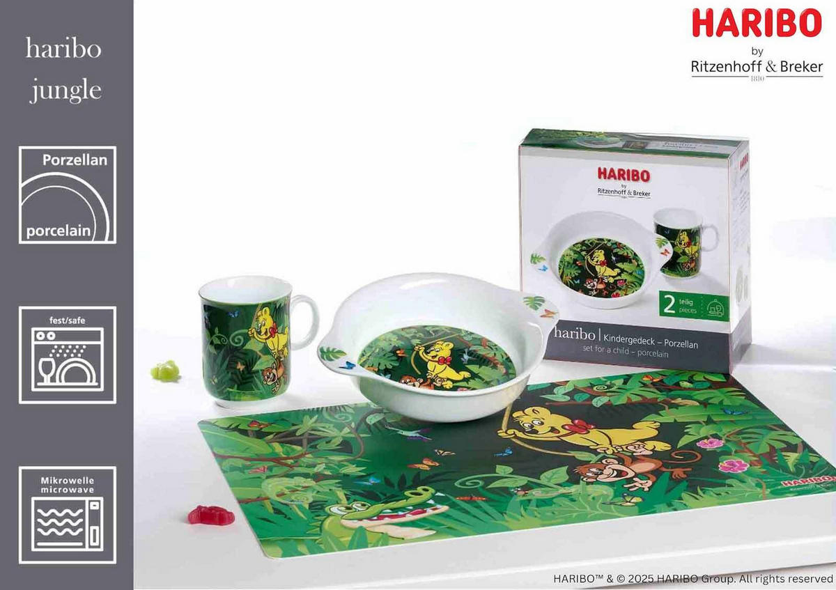 KINDERGESCHIRR-SET Haribo Jungle bunt - Multicolor, Keramik (1/1/1cm) - Ritzenhoff Breker