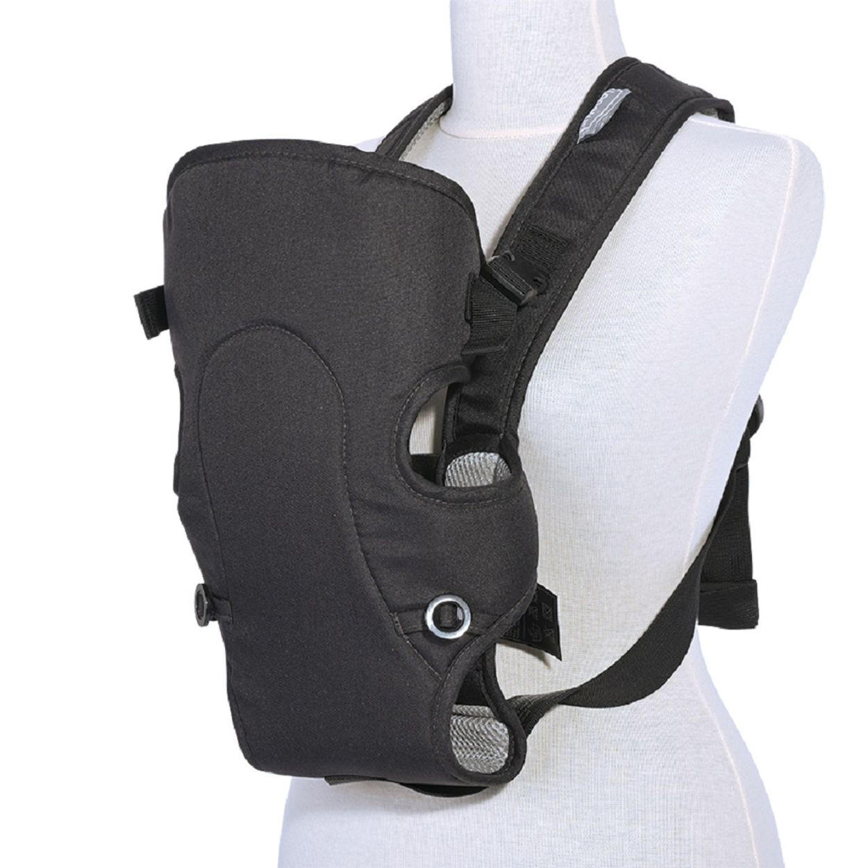 BABYTRAGE Between black Bauchtrage, 2 Blickrichtungen, gepolsterte Gurte, Polyester, 9 kg - Schwarz, Textil (11/35/20cm) - Lorelli