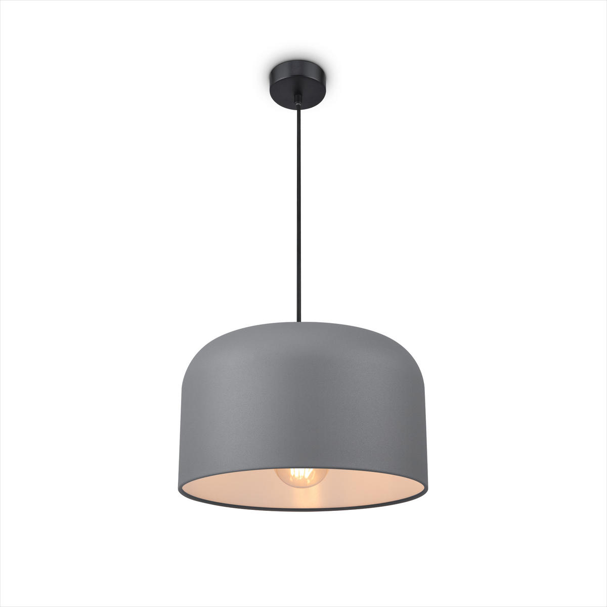 PENDELLEUCHTE Bowl - Schwarz/Grau, Metall (25/25/15cm) - Paco Home