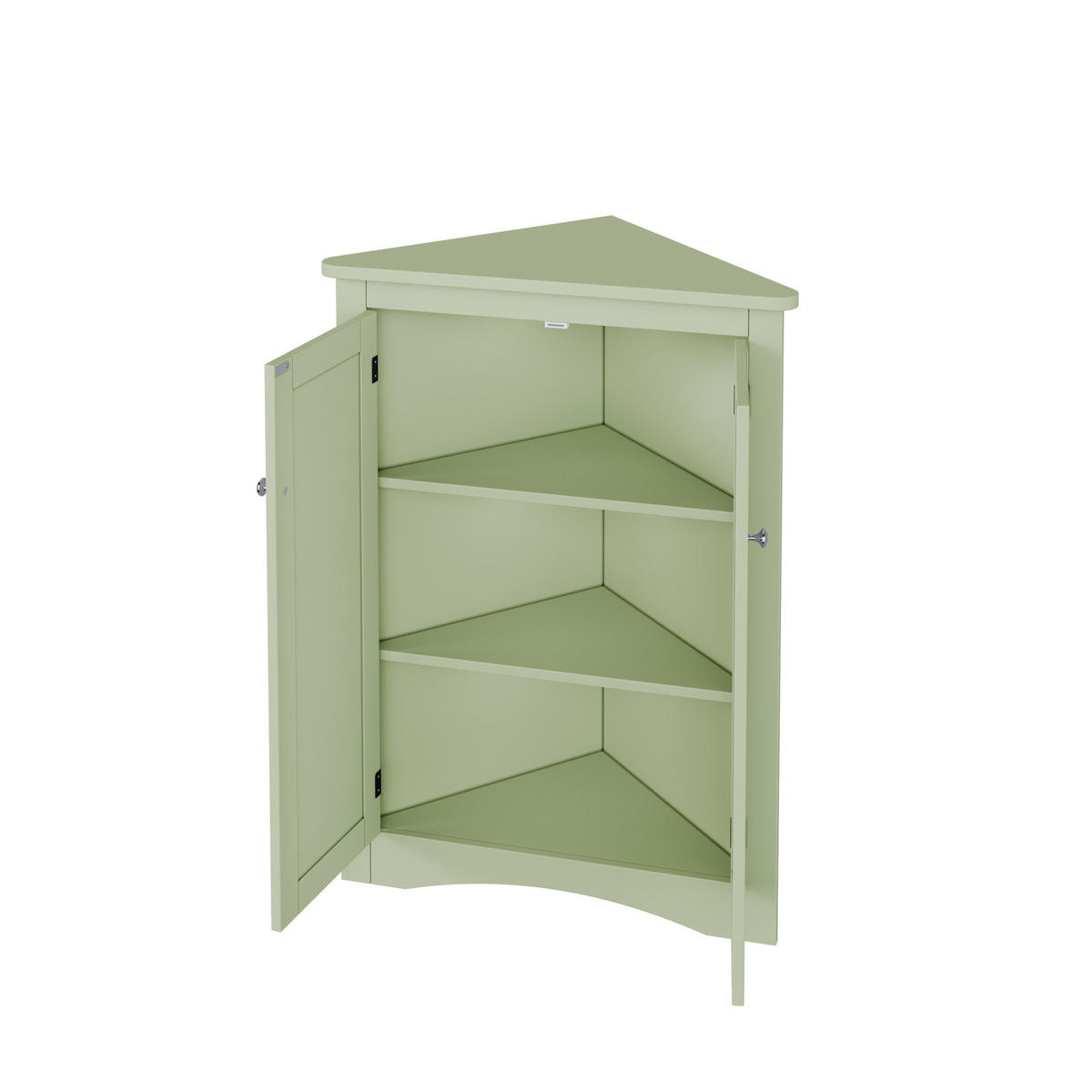 MIDISCHRANK 61,5/61,5/80 cm aus MDF mit 2 Türen und 3 Ebenen Grün - Grün, Holzwerkstoff (34.5/90/61.5cm) - Modenvie
