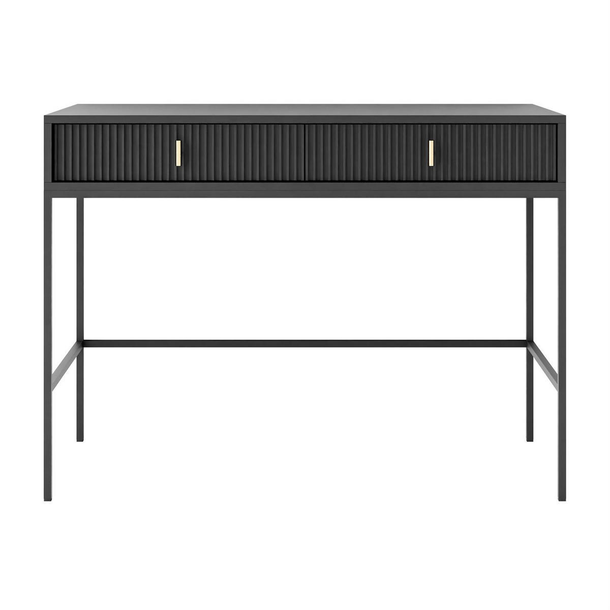 KONSOLE MIDNIGHT mit Schubladen auf Gestell schwarz - Schwarz, Holzwerkstoff (50/104/77cm) - Lookway