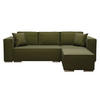 ECKSOFA L Form Vinoria Grün 255/180/82 cm Rechts mit Schlaffunktion - Chromfarben/Dunkelgrün, Textil/Metall (255/180cm) - AX Living