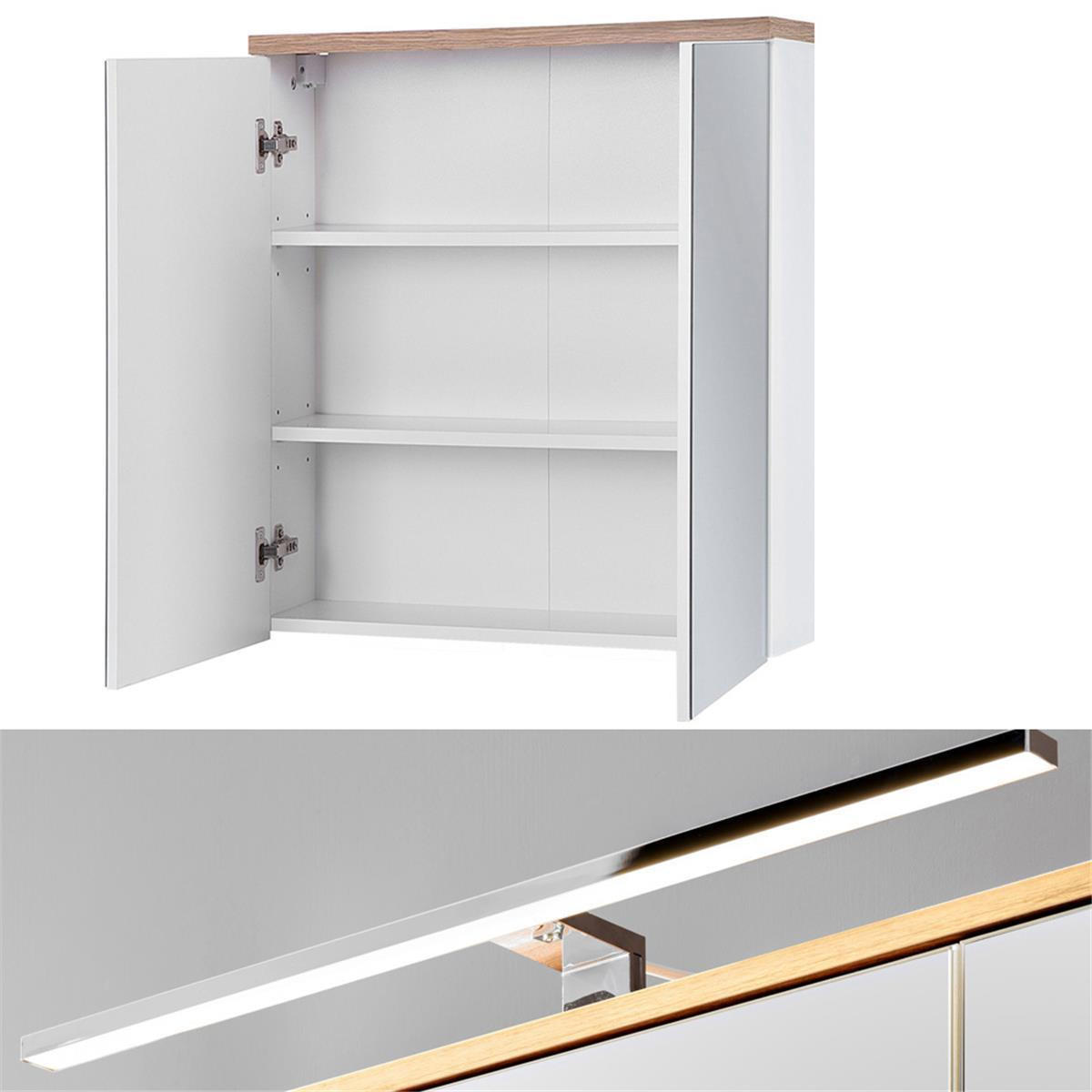 BADMÖBEL-SET 5-TLG. Bermuda-56 - Weiß, Holzwerkstoff (135/200/45cm) - Lomado