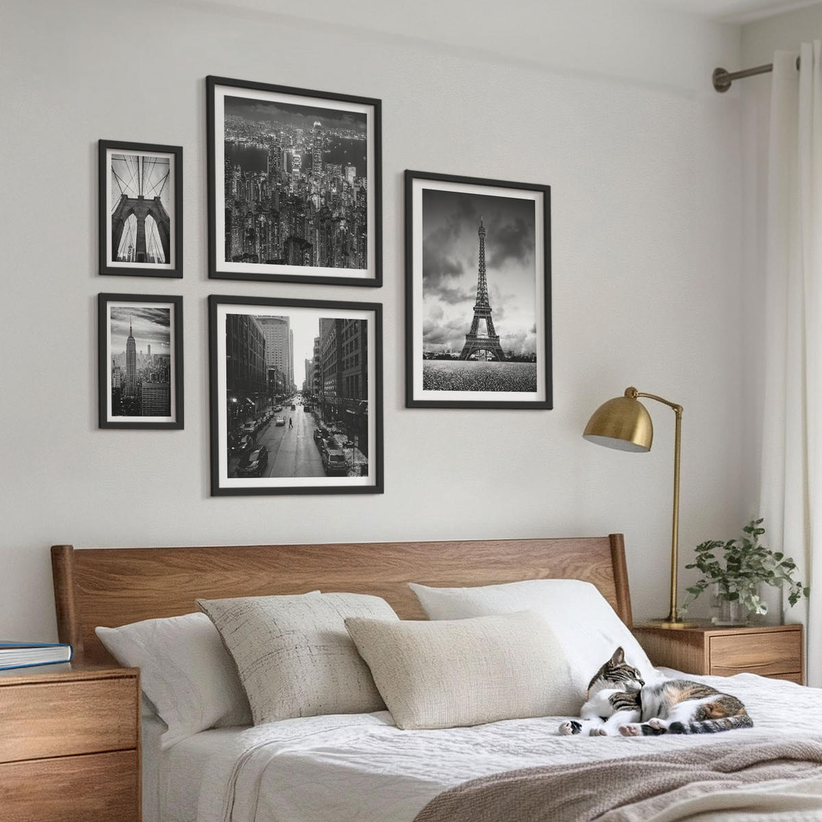 WANDBILDER 5er-Set - 50x50 cm & 20x30 cm & 40x60 cm Schwarzer Rahmen - Sommerstrände, Meereslandschaft - Schwarz, Kunststoff (40/60cm) - ArtPrintCave