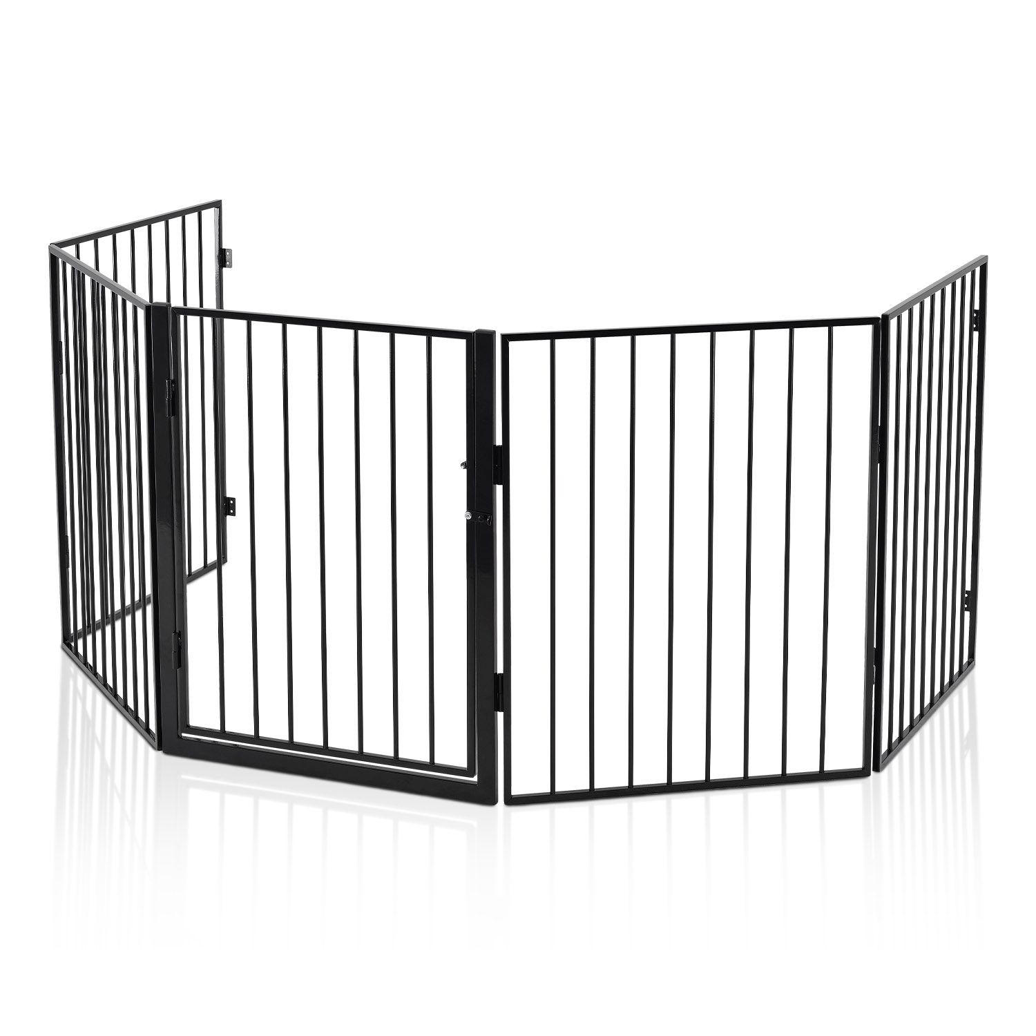 KAMINSCHUTZGITTER 300 cm - Schwarz, Metall (60/76/303cm) - Juskys