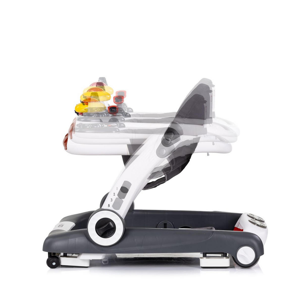 LAUFLERNHILFE little Explorer grau 4 in 1 Laulernwagen Musik Stopper Räder - Grau, Kunststoff (58/55/68cm) - Chipolino