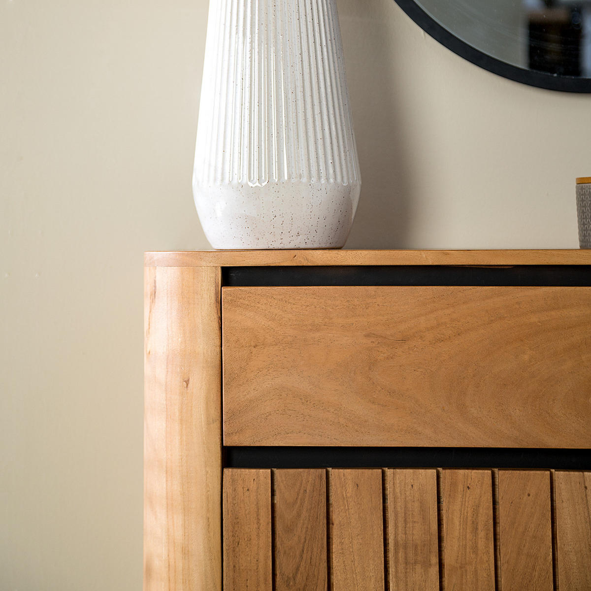 SCHUHKIPPER - Akazie massiv / Metall - Akaziefarben, Holz (99/118/30cm) - home24