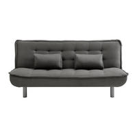 SCHLAFSOFA - 3 Personen - stoff - grau Mishan - Grau, Textil/Metall (190/89/96cm) - Vente-Unique