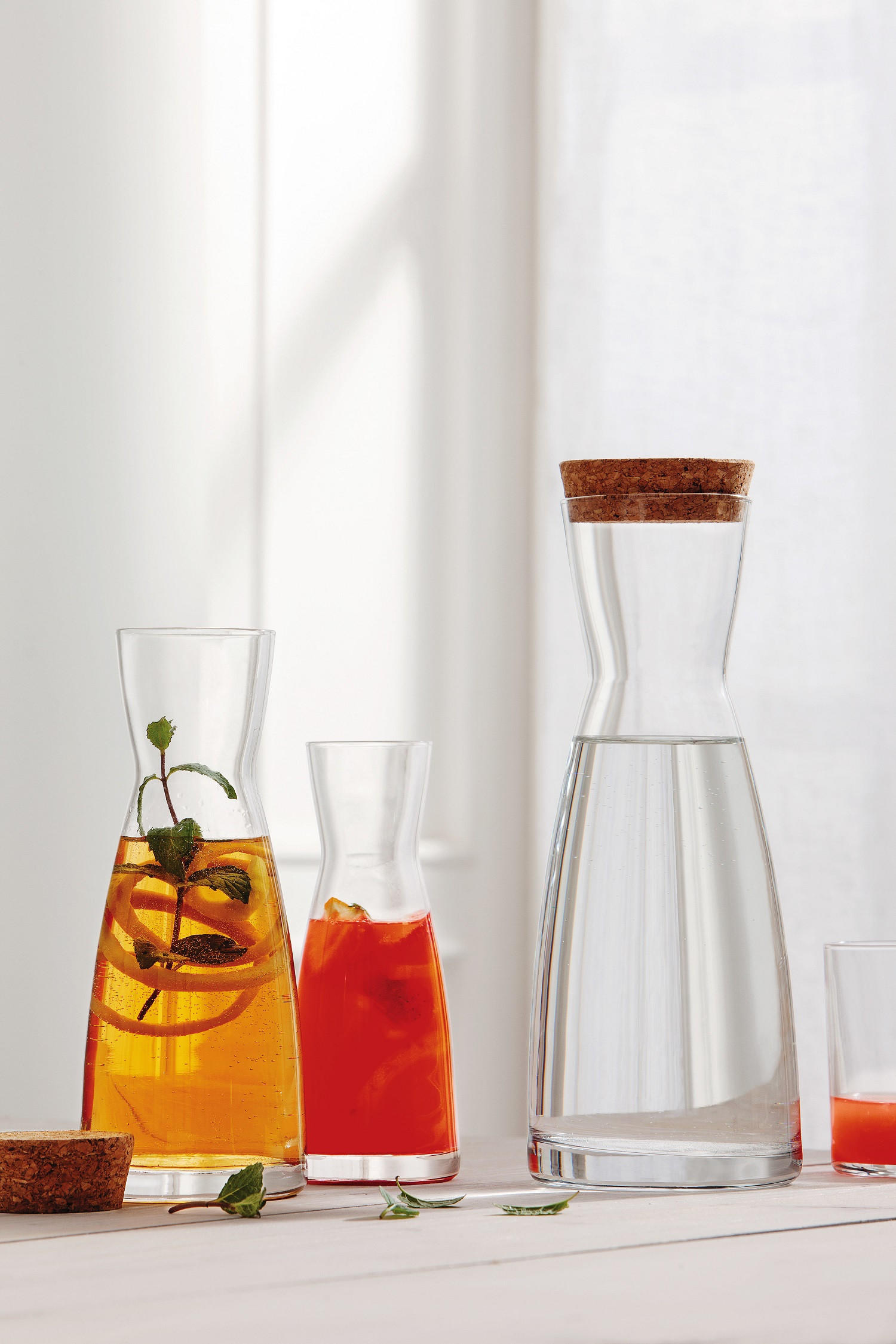 KARAFFE Ypsilon mit Korken 1 Liter - Transparent, Glas (1L) - Bormioli Rocco