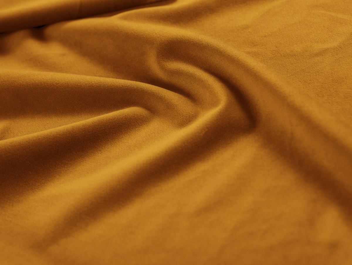 PANORAMASOFA Mamaia aus Samt gelb 9 Sitzplätze - Gelb, Textil (256/75/337cm) - Micadoni