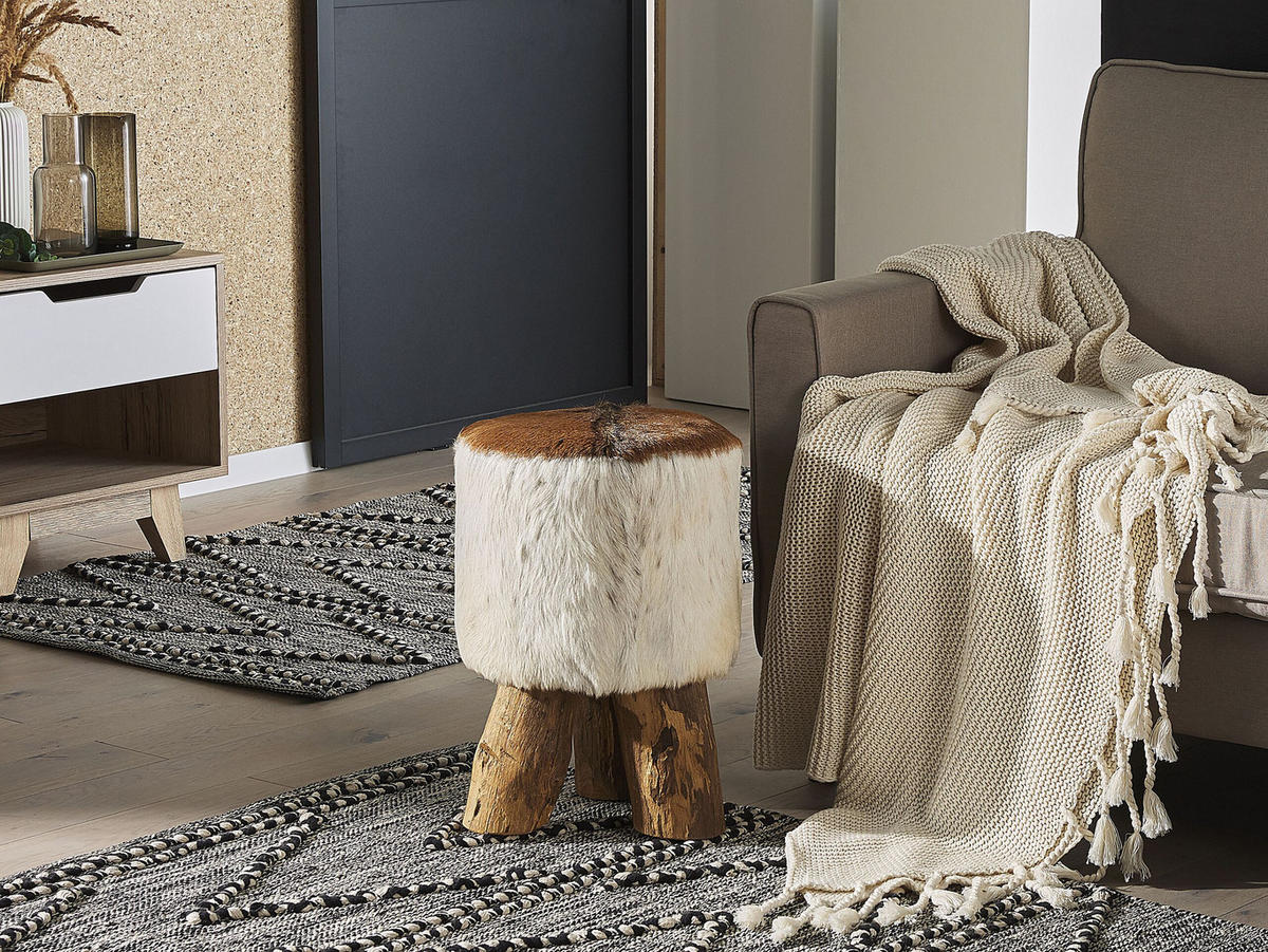 HOCKER Kent 30/30/42 cm - Braun, Leder (30/42/30cm) - Beliani