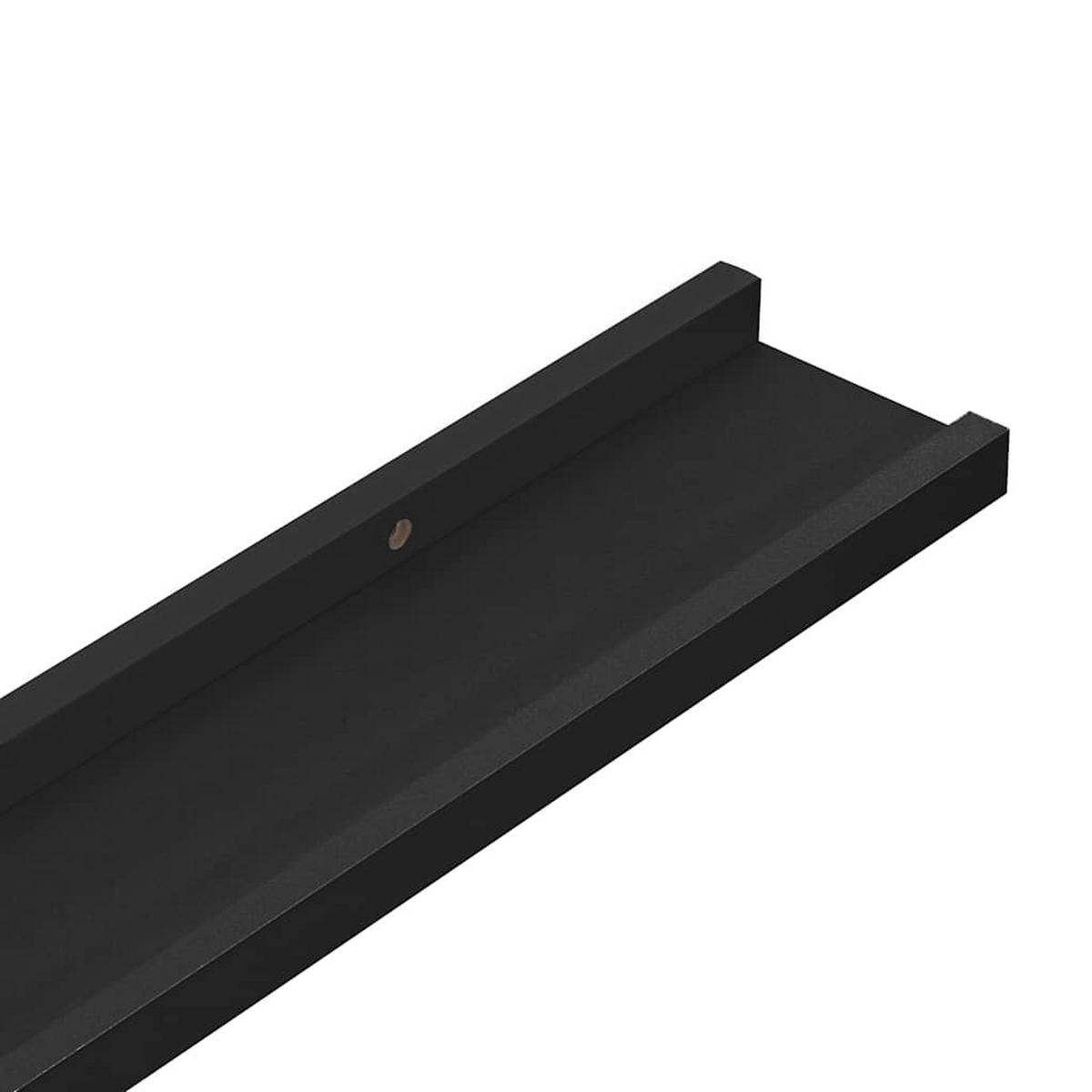 WANDREGALSET U-Form 2-teilig 80/9/3 cm aus MDF Schwarz - Schwarz, Holzwerkstoff (80/3/9cm) - vidaXL