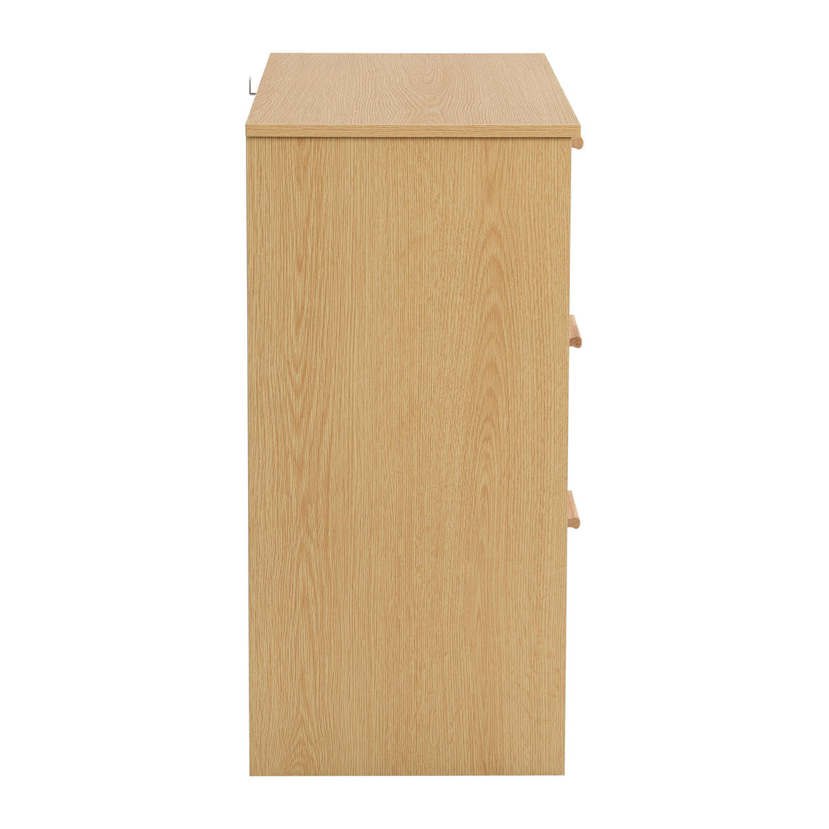 SIDEBOARD Rattan kommode mit 4 Schubladen & Massivholz Griffen - Eichefarben, Naturmaterialien/Holzwerkstoff (80/80/38cm) - Urban Meuble