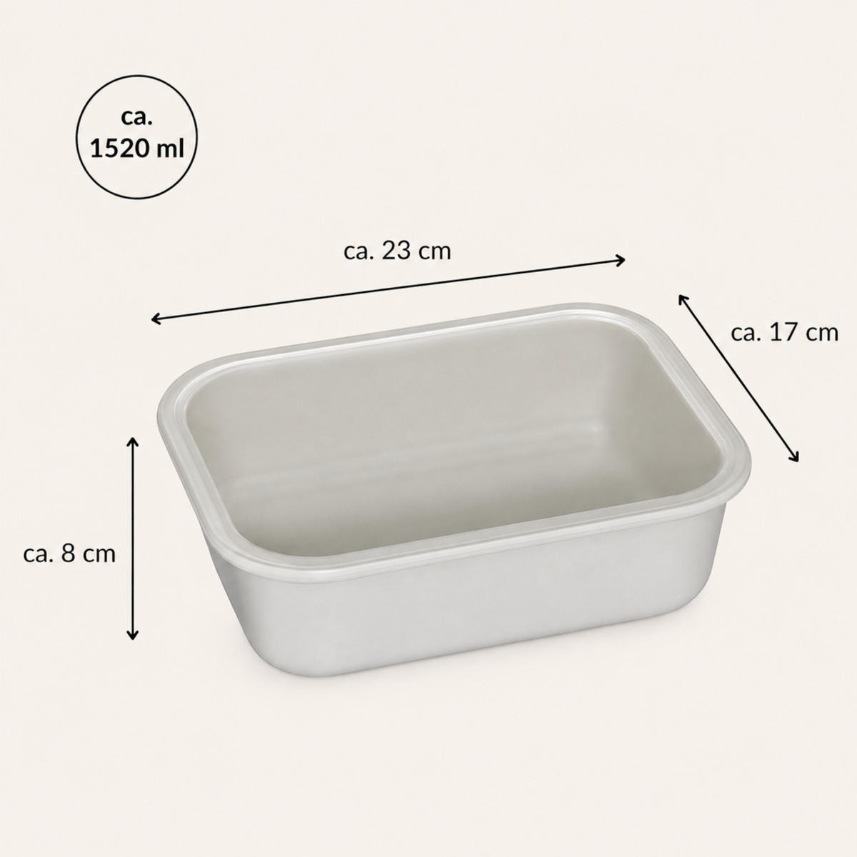FRISCHHALTEDOSE LUND Meal Cube grau 1520 ml - Grau, Glas (17/8/23cm) - Mulex
