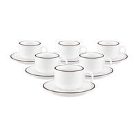 ESPRESSOTASSEN MIT UNTERTASSEN Sento Home Pure Lines Chocolate Brown 80 ml 6er Set - Dunkelbraun, Keramik (0.08L) - Seltmann Weiden