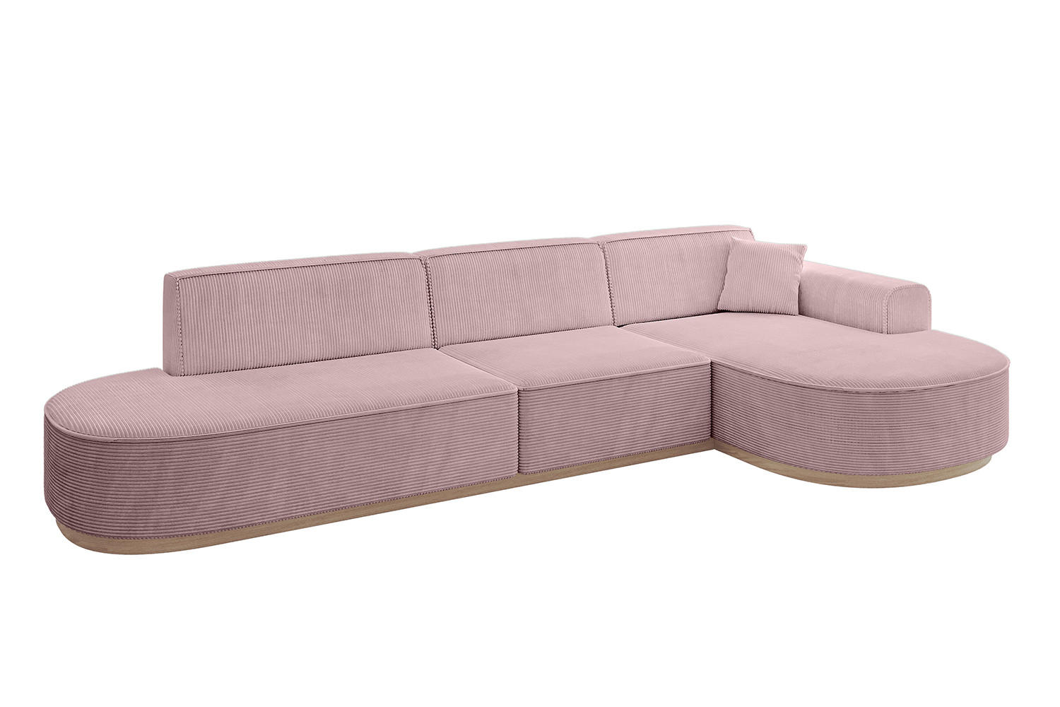 ECKSOFA Ottomane Rechts MARI-L2-v1 - 328x171x83 cm Rosa Cord - Rosa, Holzwerkstoff/Textil (171/328cm) - ALTDECOR