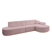 ECKSOFA Ottomane Rechts MARI-L2-v1 - 328x171x83 cm Rosa Cord - Rosa, Holzwerkstoff/Textil (171/328cm) - ALTDECOR
